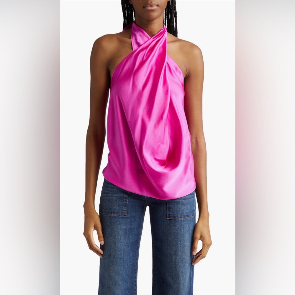 NWOT Ramy Brook Convertible Stretch Silk Charmeuse Top Size XS $295